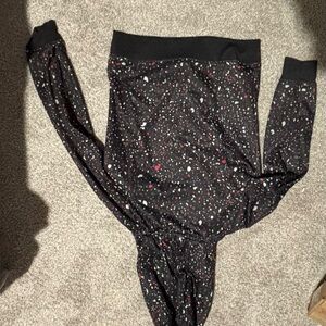 Black Speckled Pullover Hoodie with Red and White Flecks